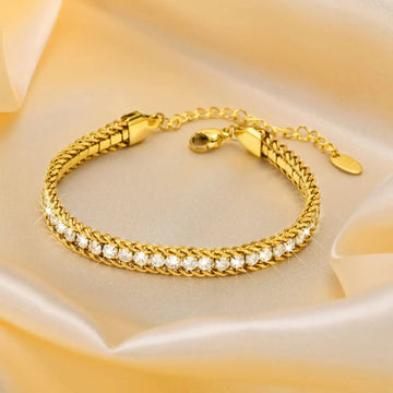 RHINESTONE GOLD PLATED BRACELET